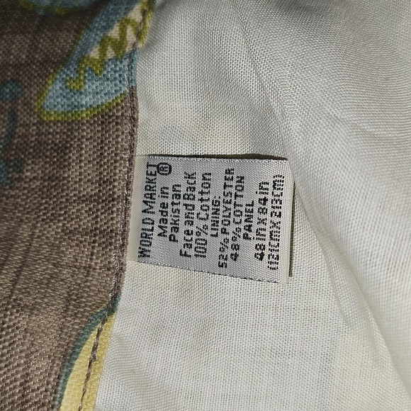 One world market 48 x84 blackout Tamara curtain green and grey Boho floral print - Picture 2 of 5